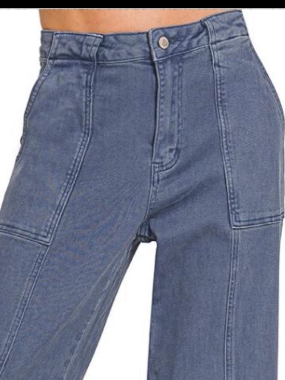 Zenana Outfitters Wide-Leg High-Rise utility Jeans in blackberry - Picture 2 of 2